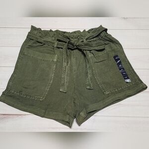 Lucky Brand Linen Paperbag Shorts in Olive Size XS New Without Tags